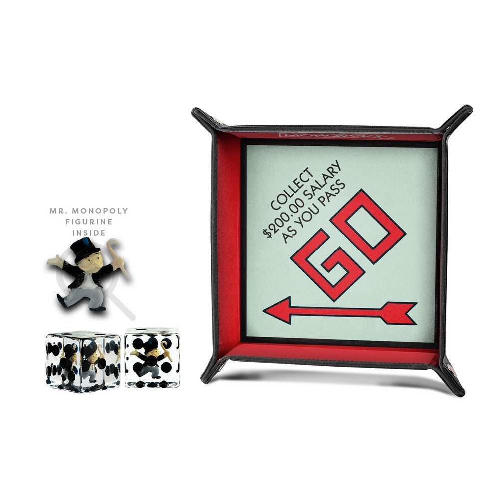 Fanroll: Monopoly Dice Tray + Mr. Monopoly Dice Bundle