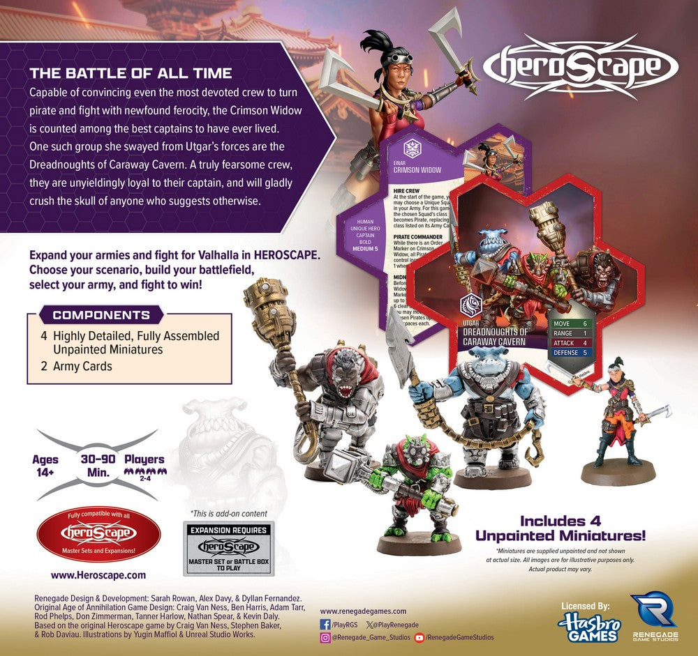 Heroscape - Crimson Widow and Dreadnoughts of Caraway Cavern Army Expansion