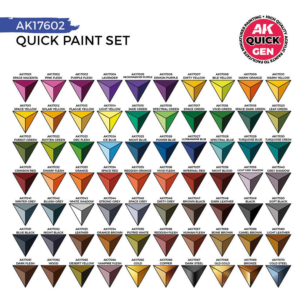 AK Interactive - Quick Gen - Quick Paint Set 72 Quick Gen Colors