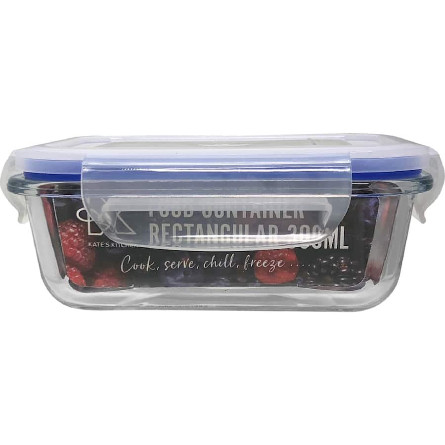 Kates Food Glass Container Rectangular - 300mL