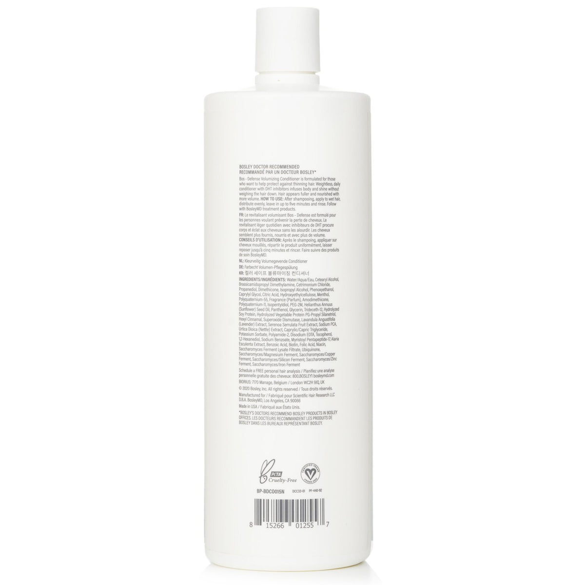 Bosley - BosleyMD BosDefense Color Safe Volumizing Conditioner - 1000ml/33.8oz