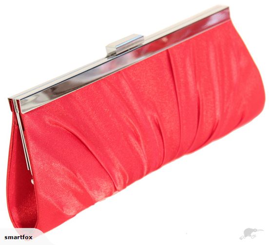 Evening Purse/Clutch Elegant Pleats - Red