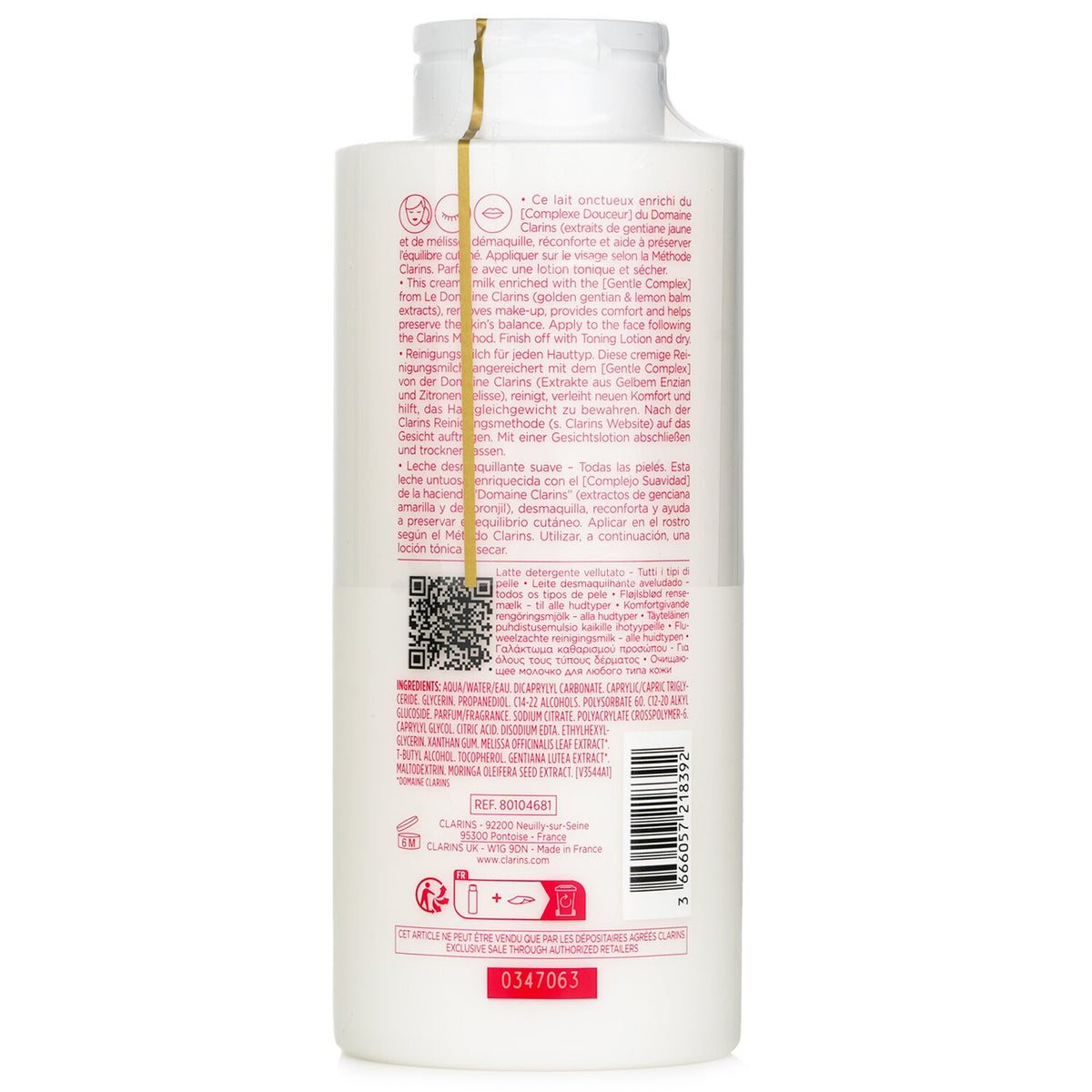 Clarins Velvet Cleansing Milk with Alpine Golden Gentian & Lemon Balm Extrac