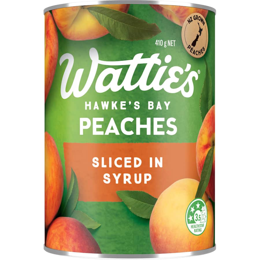 Wattie's Peaches Sliced In Syrup Can 410g