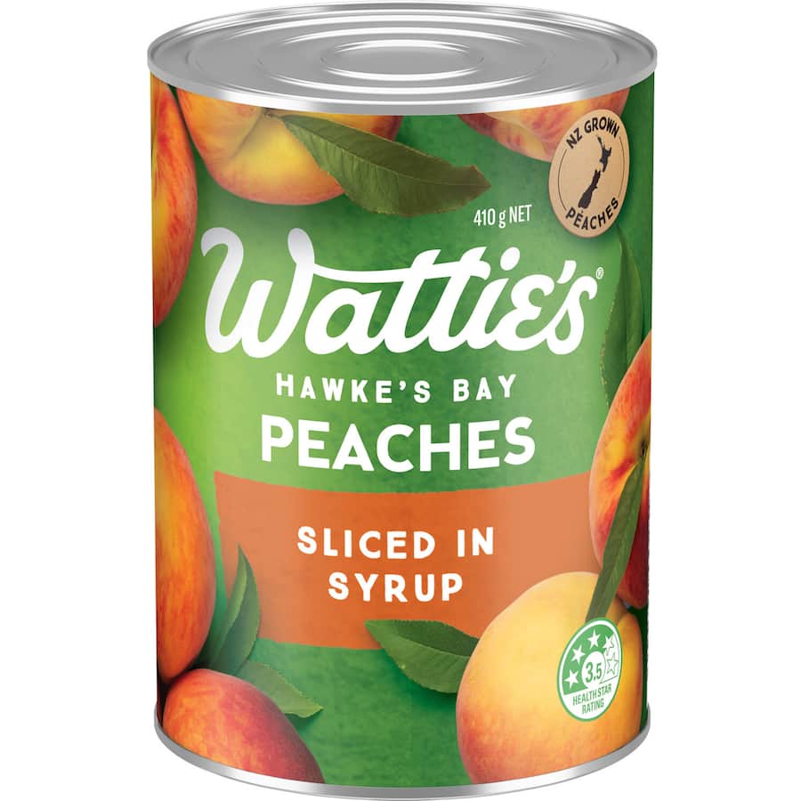 Wattie's Peaches Sliced In Syrup Can 410g