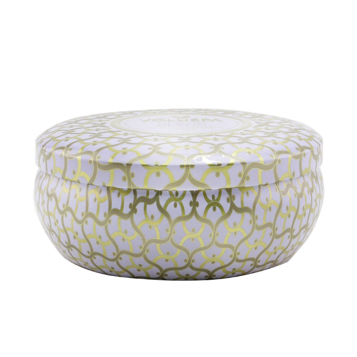 Voluspa - 3 Wick Decorative Tin Candle - Suede Blanc - 340g/12oz