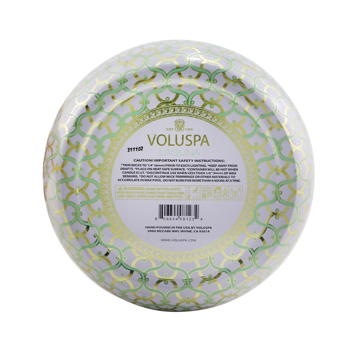 Voluspa - 3 Wick Decorative Tin Candle - Laguna - 340g/12oz