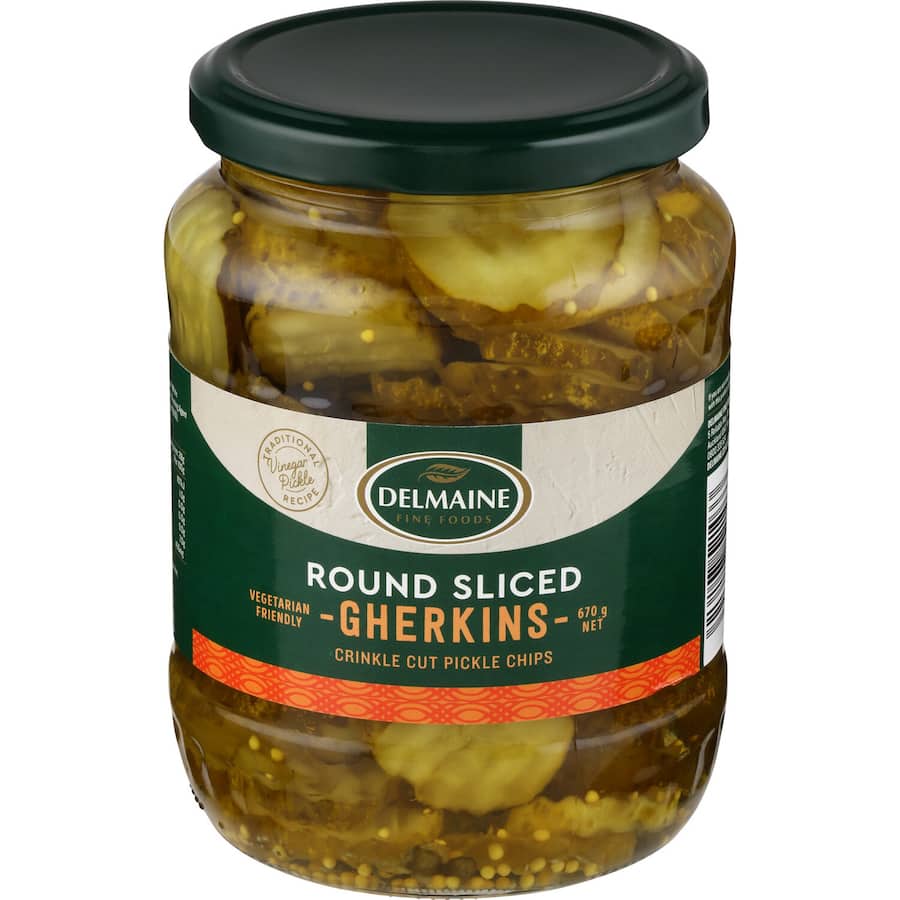 Delmaine Gherkins Round Sliced 670g