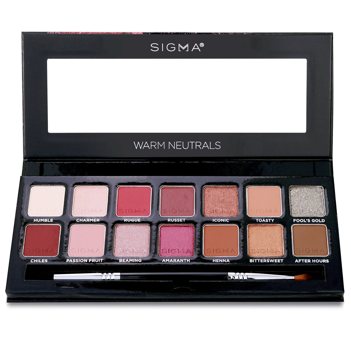 Sigma Beauty - Warm Neutrals Eyeshadow Palette (14x Eyeshadow + 1x Dual Ended Br