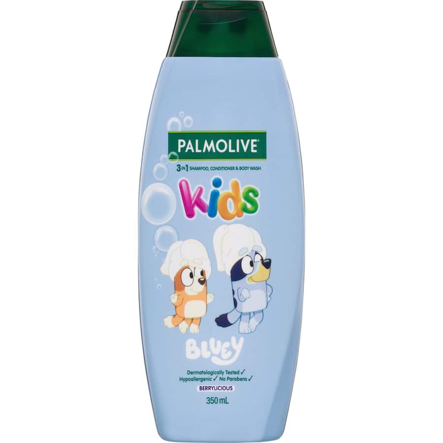 Palmolive Kids 3 In 1 Bodywash Shampoo Conditioner Bluey 350mL
