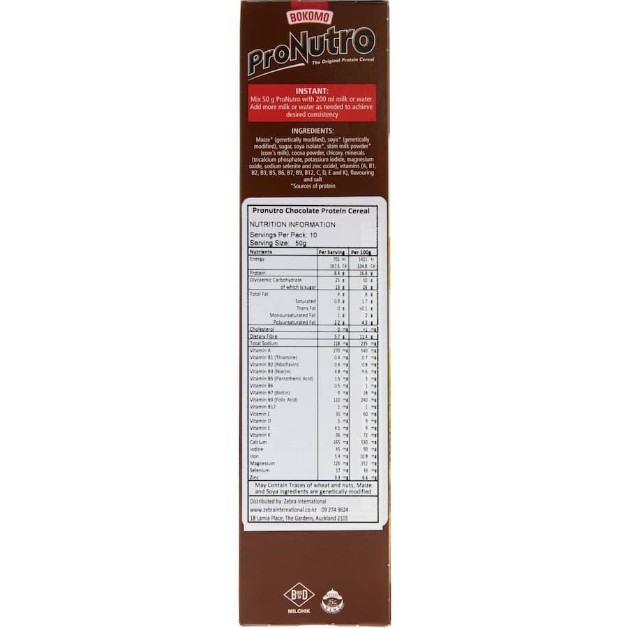 Bokomo Pronutro Protein Cereal Chocolate 500g