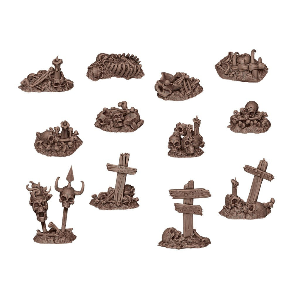 AK Interactive - Basing Bits - Bones Remains - 12 Pieces - Miniature Terrain