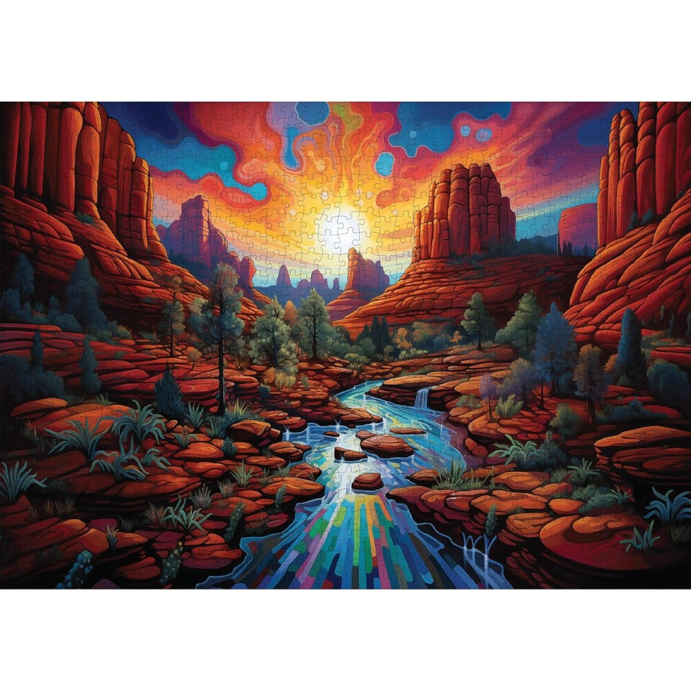 Puzzle - Trippy Puzzles - 1000 Piece Jigsaw Sedona Sunset