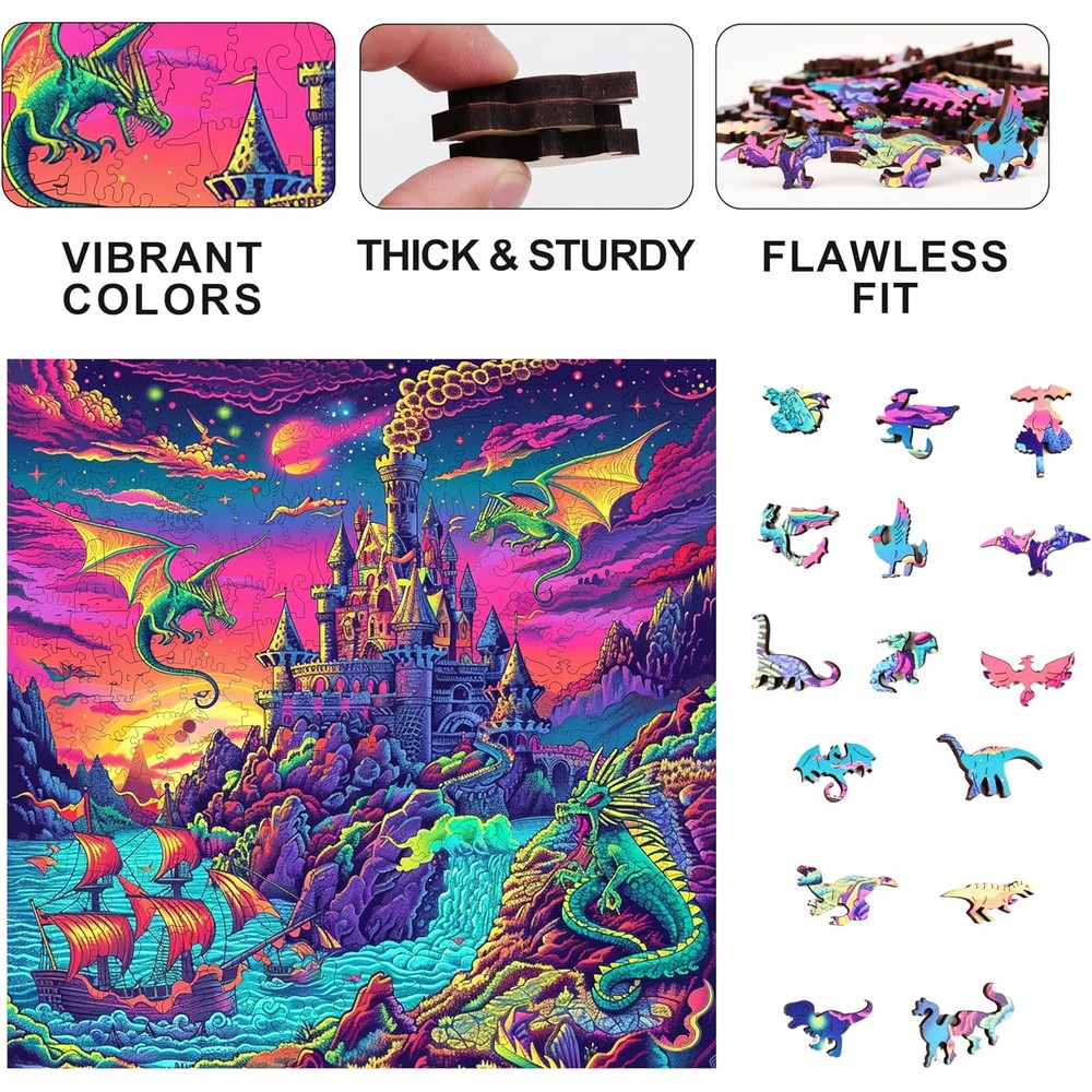 Trippy Puzzles - 300 Piece Wood Jigsaw Dragon's Dream