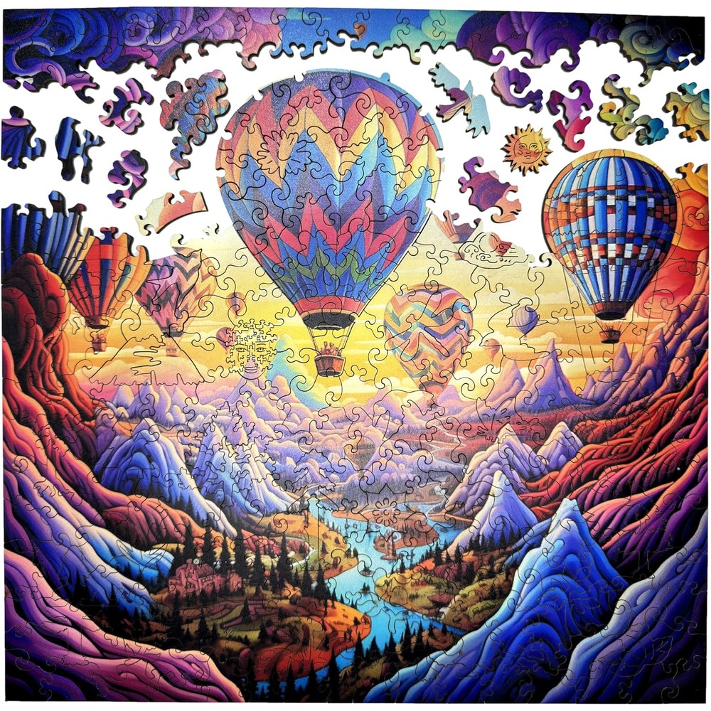 Trippy Puzzles - 300 Piece Wood Jigsaw Rainbow Ride