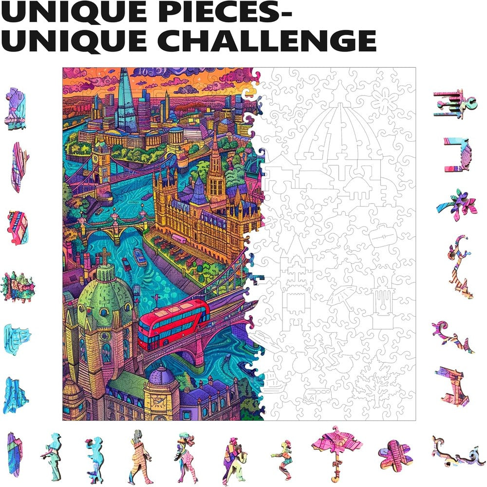 Trippy Puzzles - 300 Piece Wood Jigsaw London Lights
