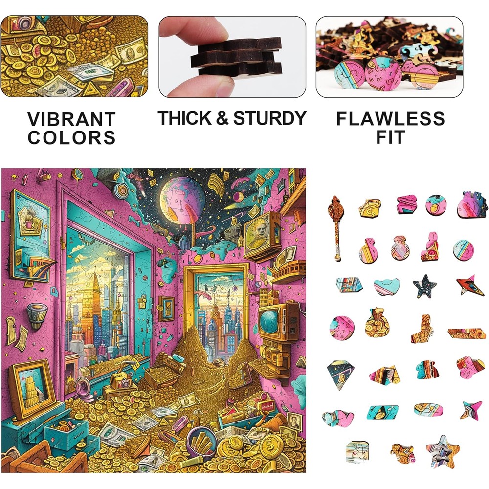 Trippy Puzzles - 300 Piece Wood Jigsaw Treasure Trove
