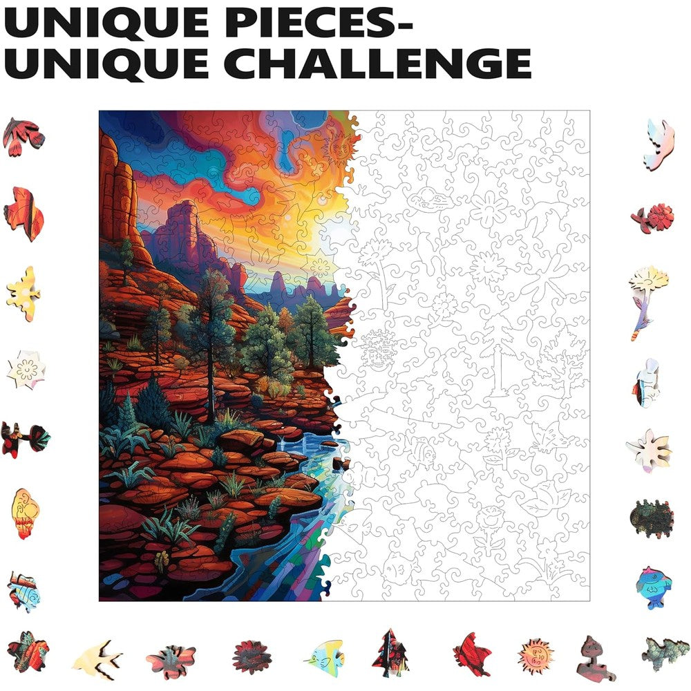 Trippy Puzzles - 300 Piece Wood Jigsaw Sedona Sunset