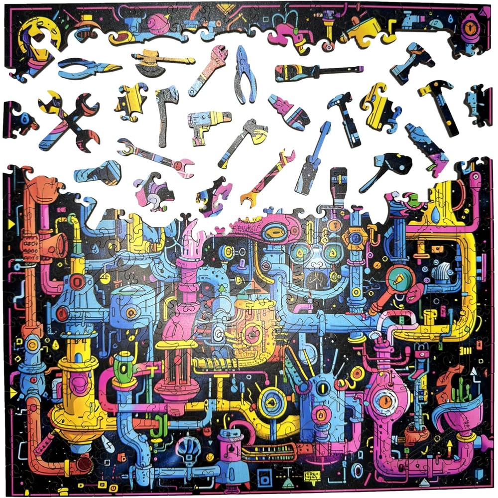 Trippy Puzzles - 300 Piece Wood Jigsaw Sci-Fi Sewer