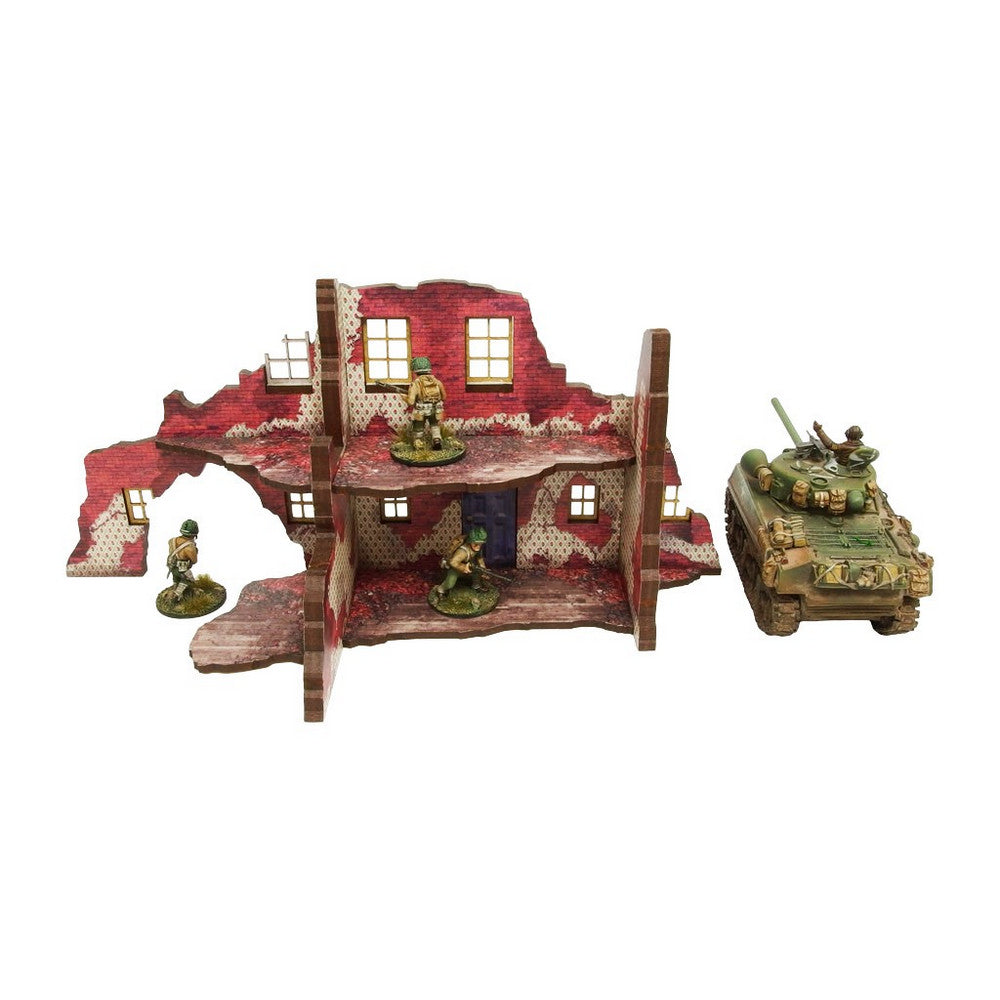 Micro Art Studio - WW2 Normandy Ruined Large House – 2 PREPAINTED