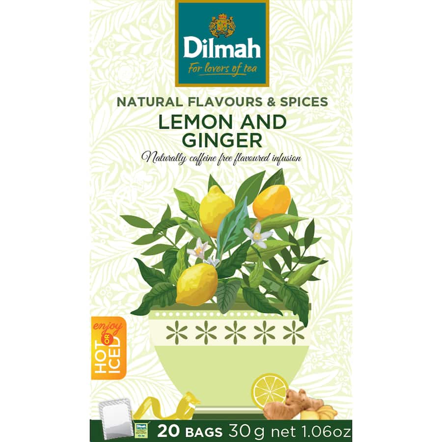 Dilmah Fruit Tea Bags Lemon And Ginger 20 pack