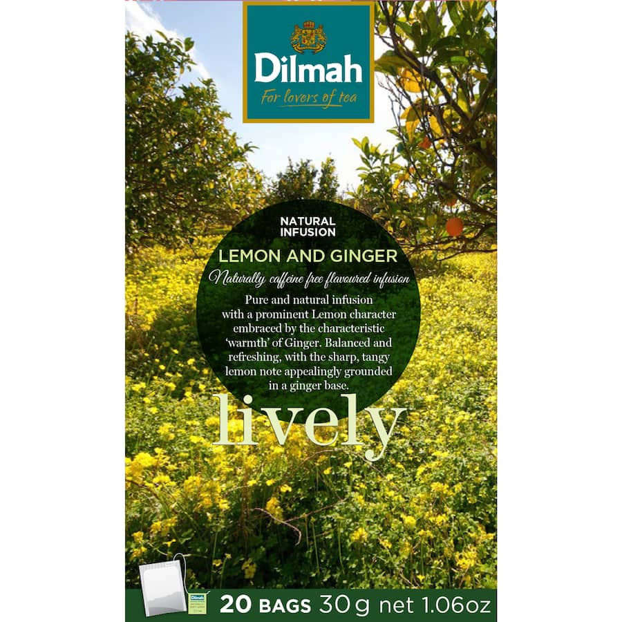 Dilmah Fruit Tea Bags Lemon And Ginger 20 pack