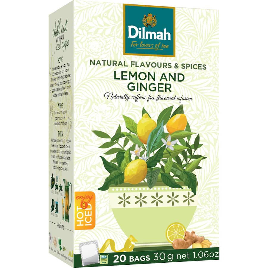 Dilmah Fruit Tea Bags Lemon And Ginger 20 pack
