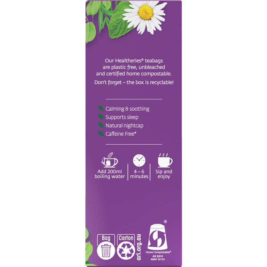 Healtheries Sleep Herbal Tea Chamomile & Peppermint Bags 20pack