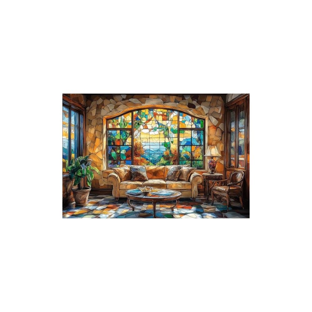 Puzzle - Trippy Puzzles - 300 Pce Stained Glass Wood Jigsaw Rustic Refuge