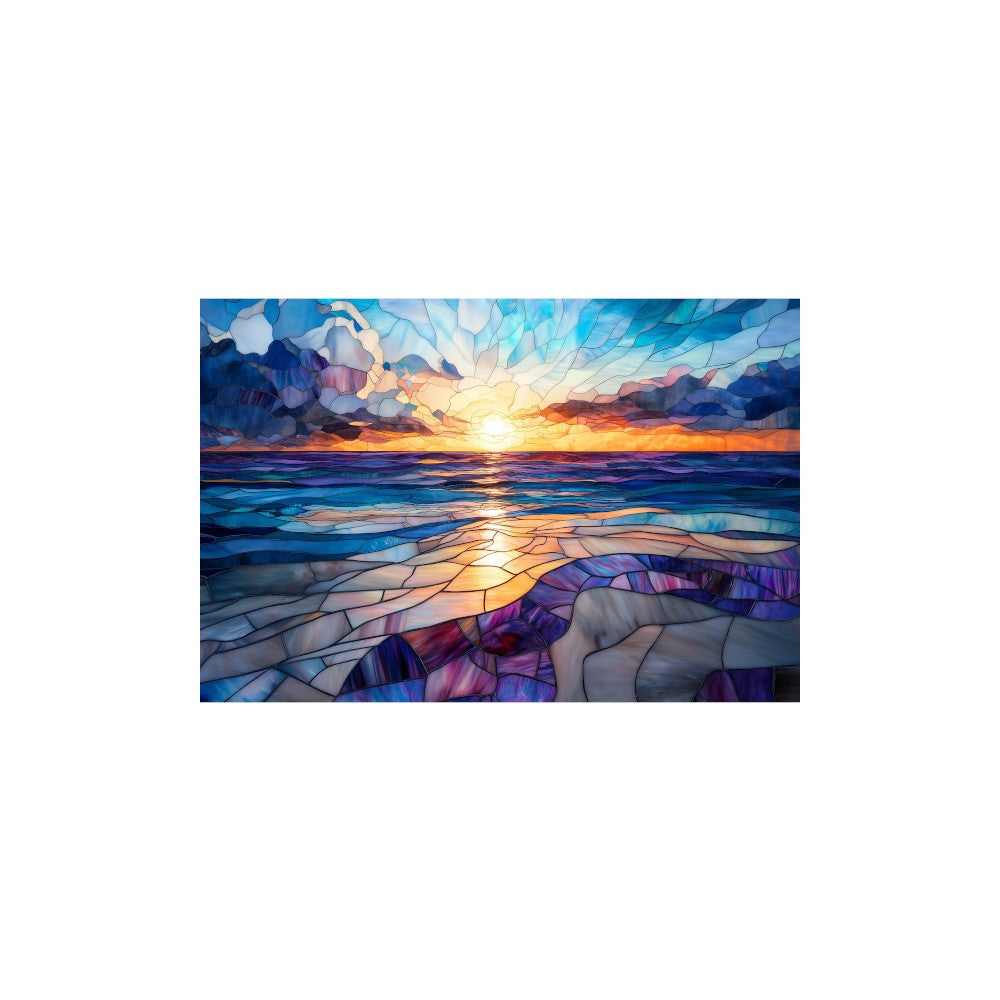 Puzzle - Trippy Puzzles - 300 Pce Stained Glass Wood Jigsaw Sapphire Sunset