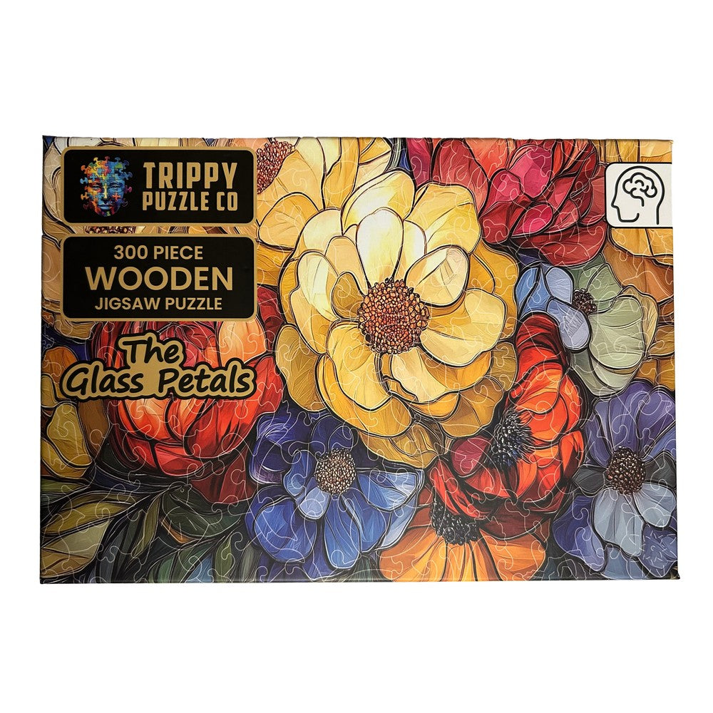 Puzzle - Trippy Puzzles - 300 Pce Stained Glass Wood Jigsaw The Glass Petals