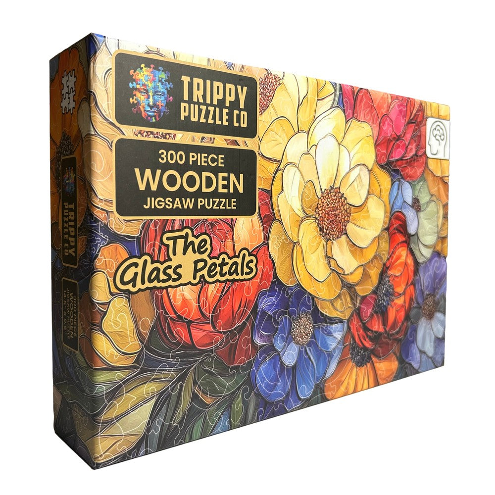 Puzzle - Trippy Puzzles - 300 Pce Stained Glass Wood Jigsaw The Glass Petals