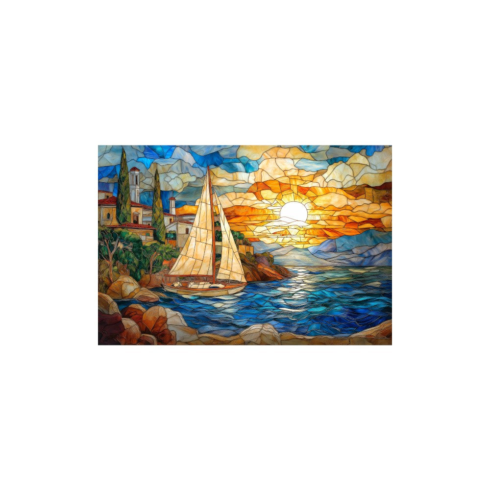 Puzzle - Trippy Puzzles - 300 Pce Stained Glass Wood Jigsaw Serene Sails