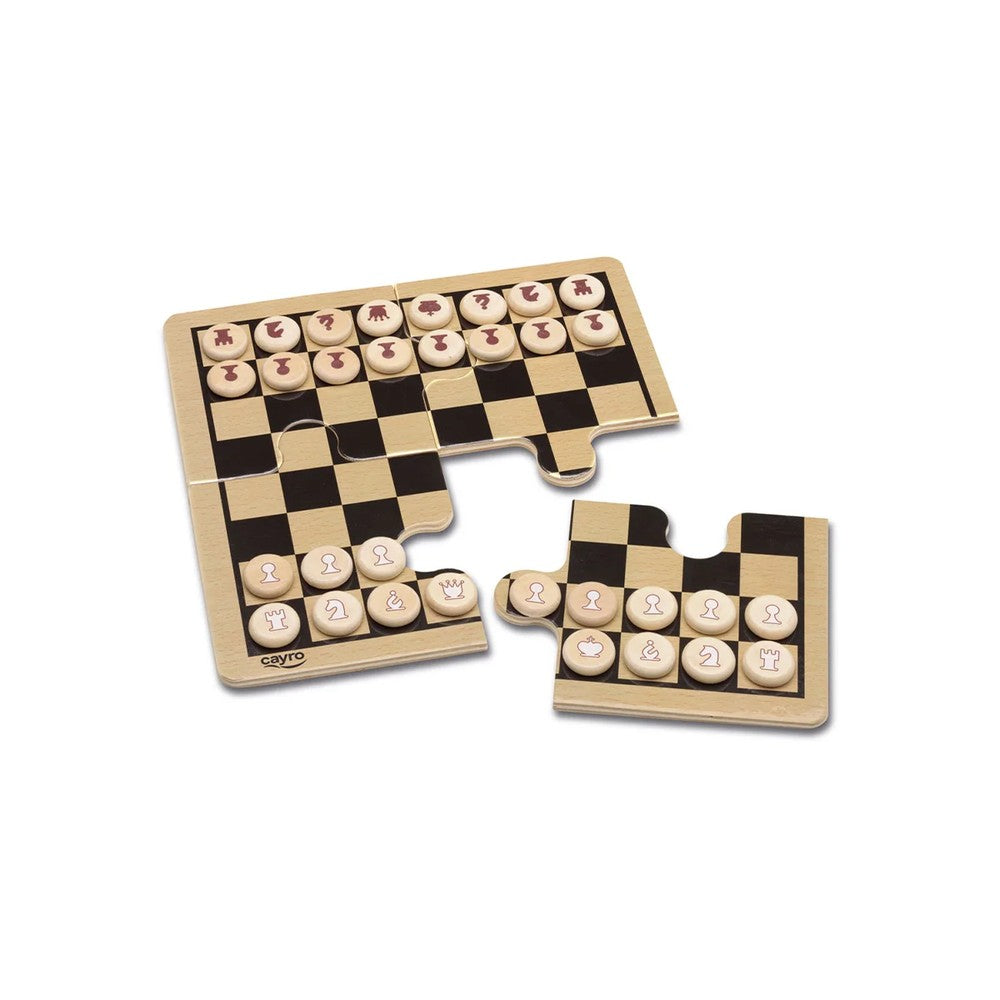 Wooden Chess In Metal Box - Cayrol