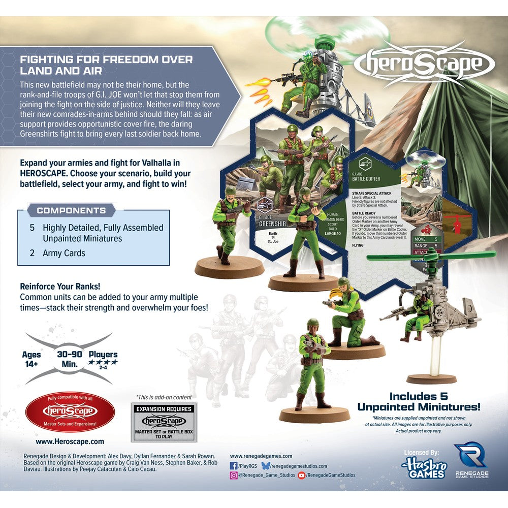 Heroscape - G.I. Joe - Greenshirts and Battle Copter Army Expansion