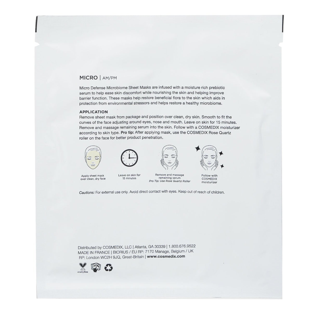 CosMedix Micro Defense Microbiome Sheet Mask (Salon Size) 10sheets