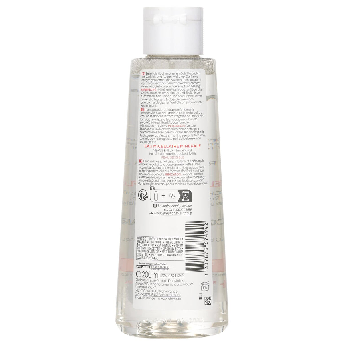 Vichy - Purete Thermale Mineral Micellar Water - For Sensitive Skin - 200ml/6.7
