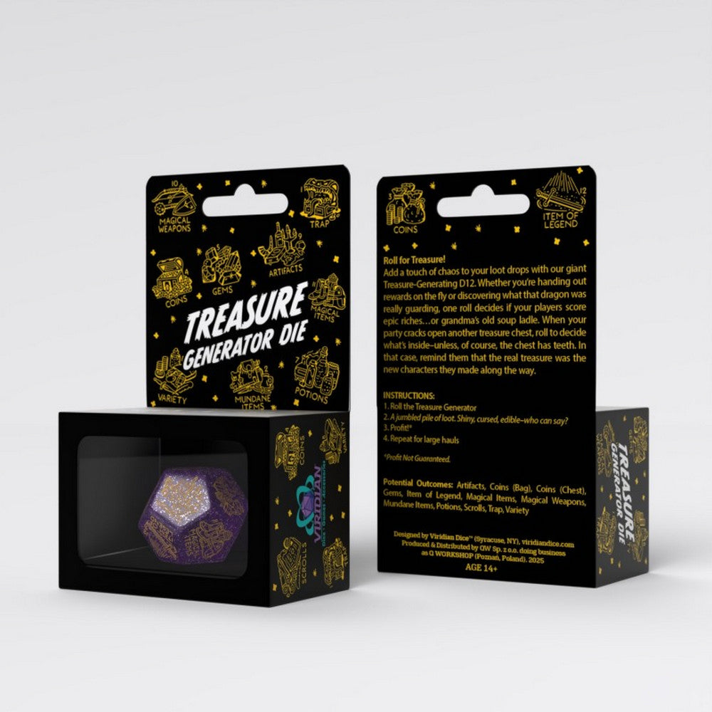 Q Workshop - Treasure Generator Die: Shimmering Purple&Gold