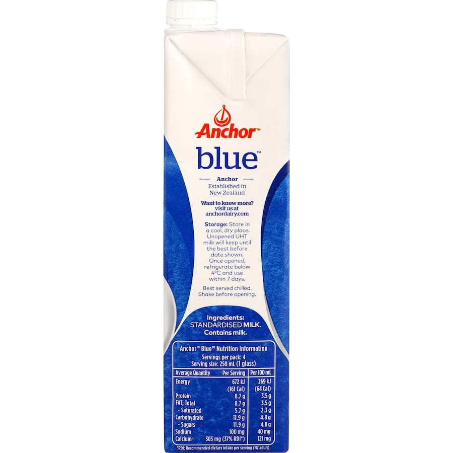 Anchor Uht Milk Blue Top Ctn 1L