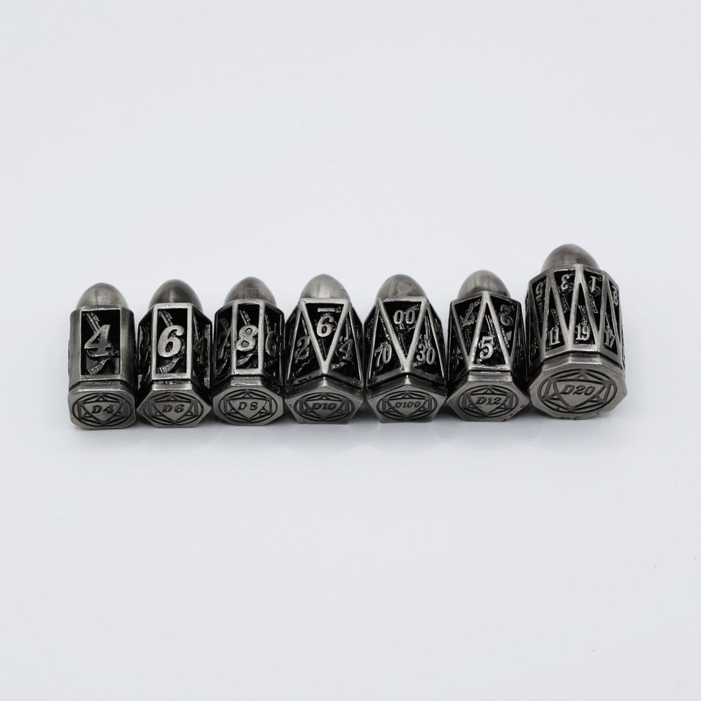 LPG Dice Bullet RPG Set Silver