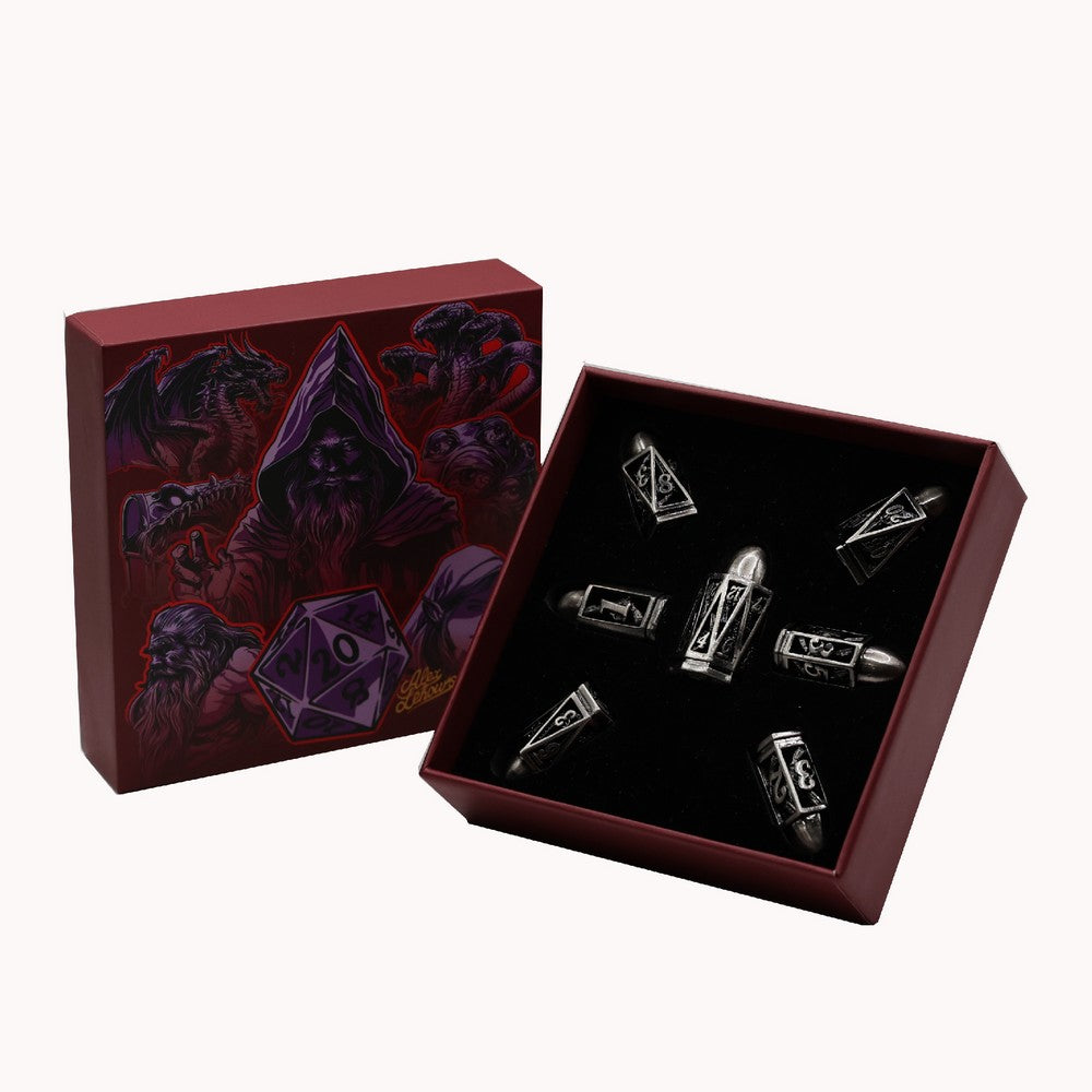 LPG Dice Bullet RPG Set Silver