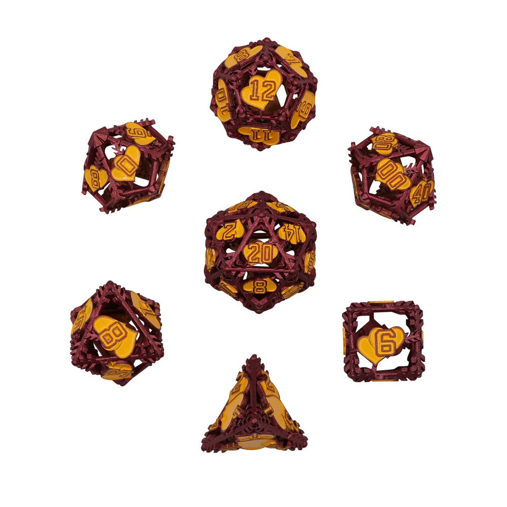 LPG Dice Heart RPG Set Red/Yellow
