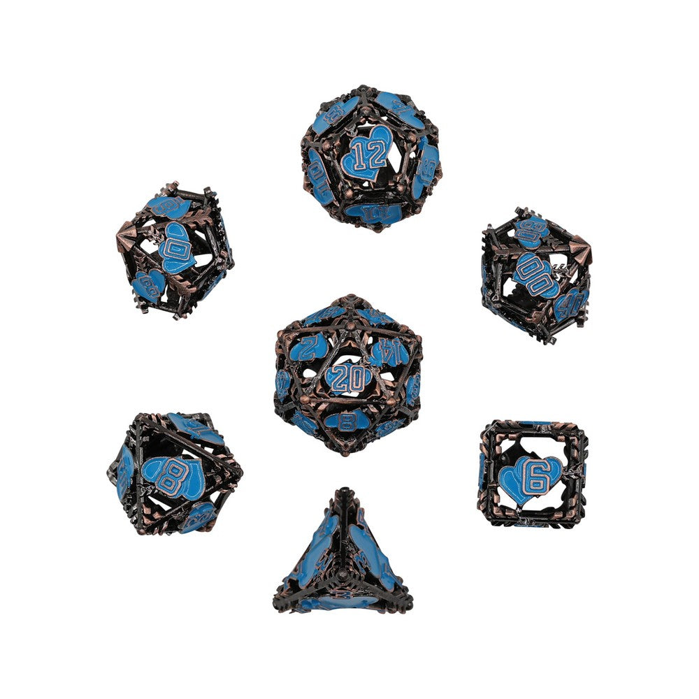 LPG Dice Heart RPG Set Copper/Blue
