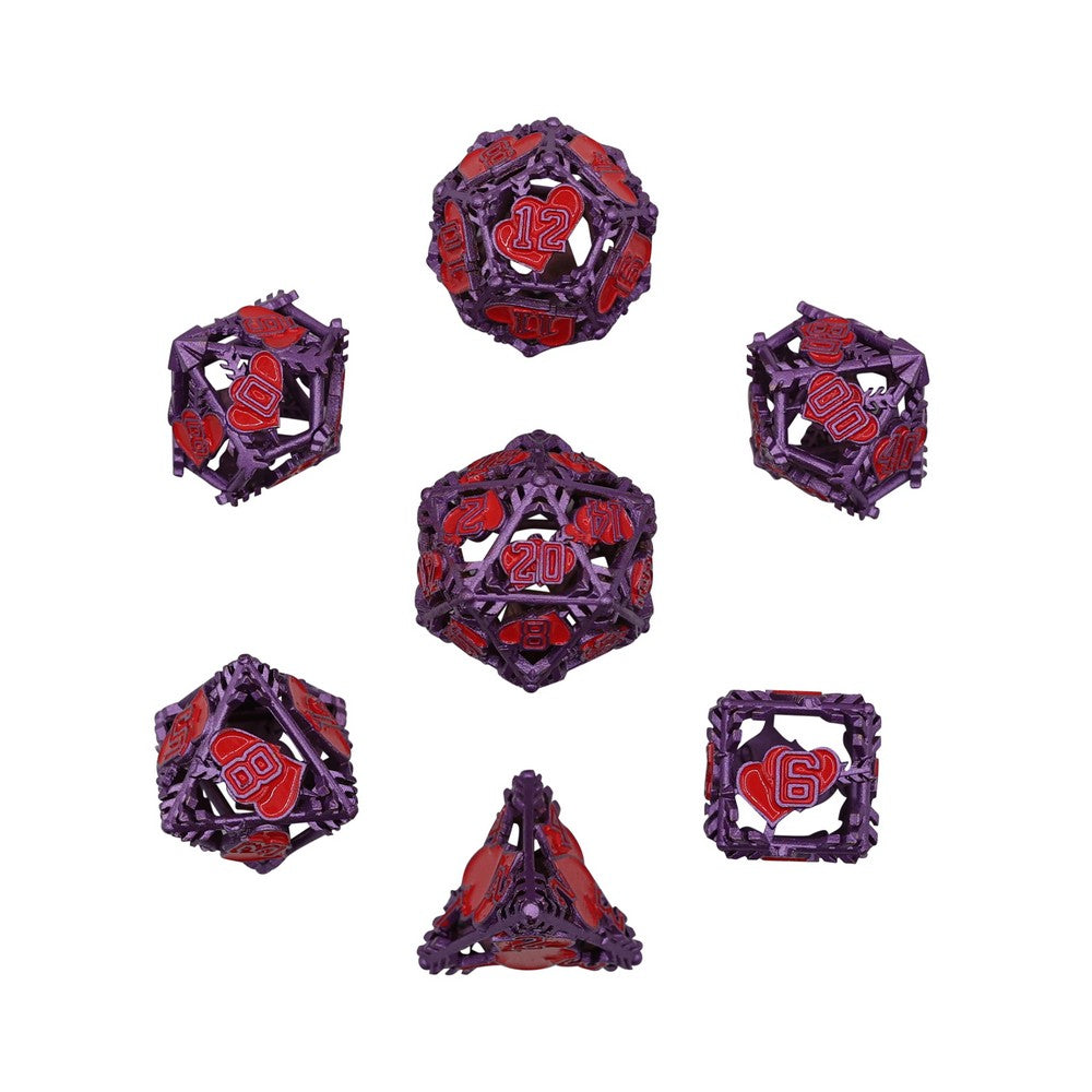 LPG Dice Heart RPG Set Purple/Red