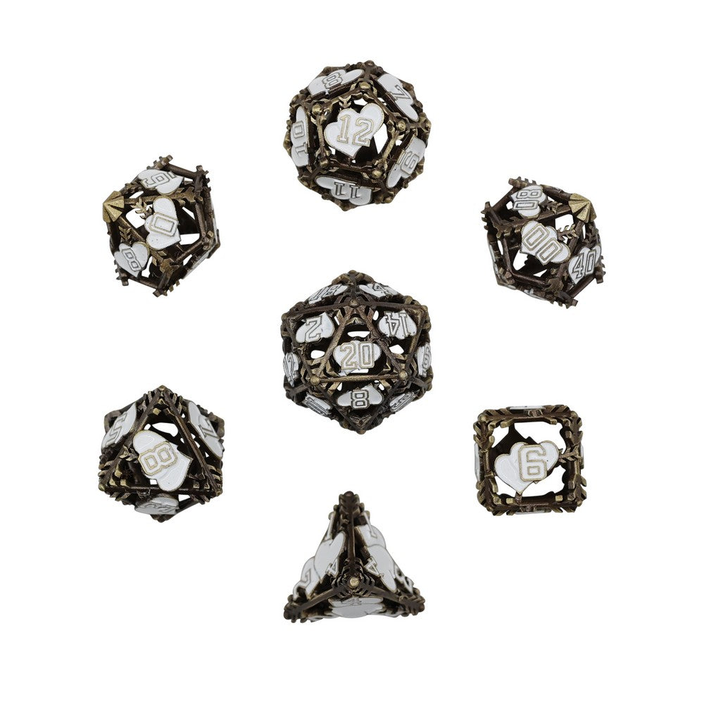 LPG Dice Heart RPG Set Gold/Silver