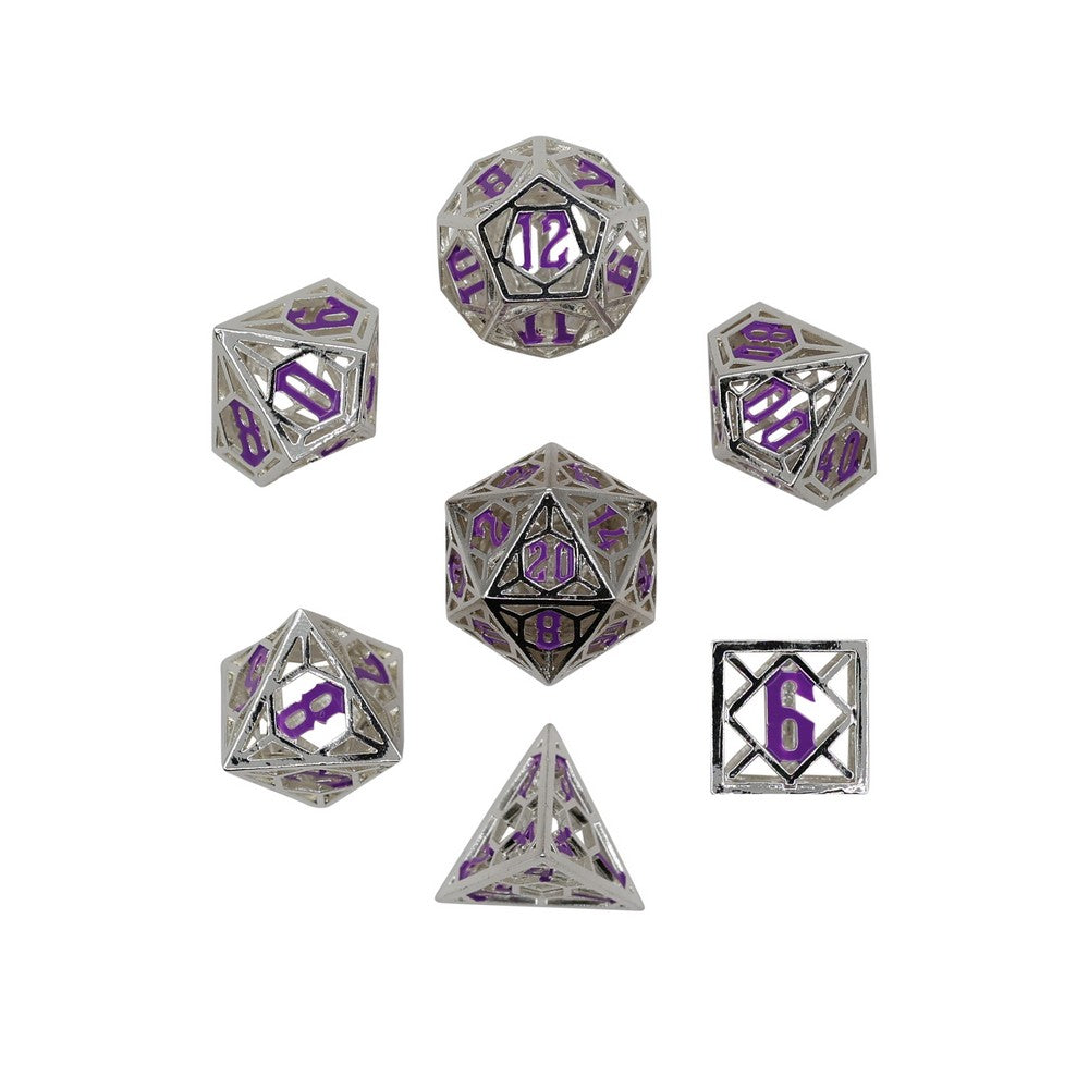 LPG Dice Diamond RPG Set Silver/Purple