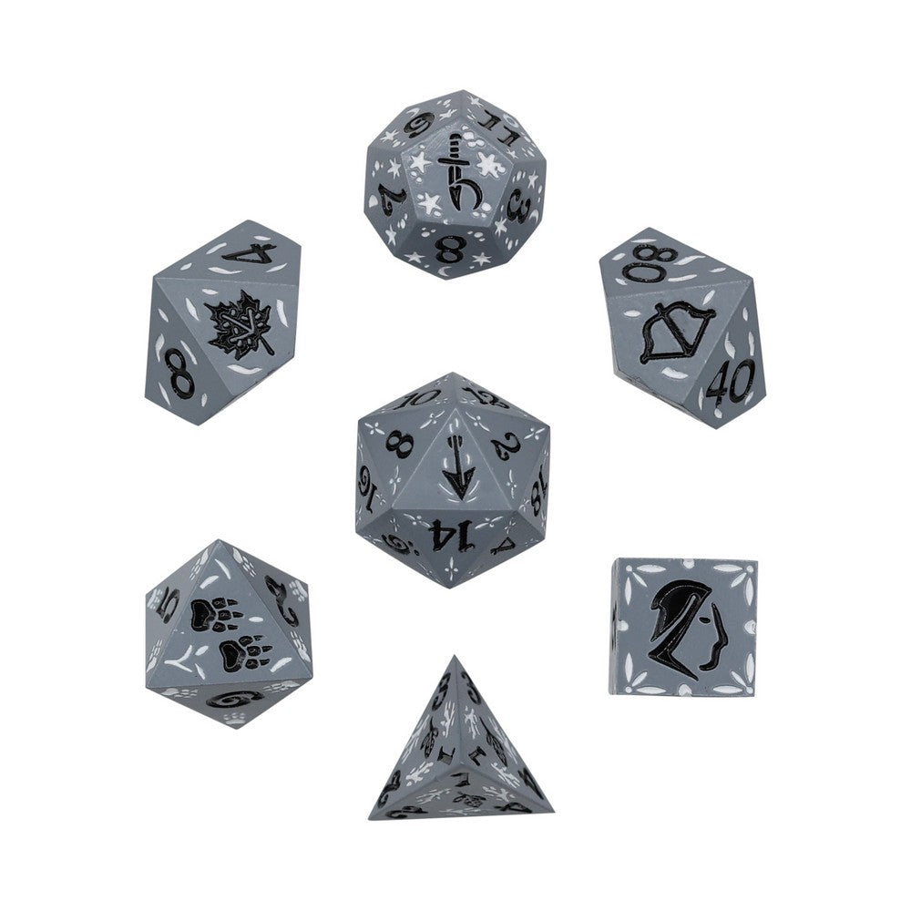 LPG Dice Rogue RPG Set Silver/Black