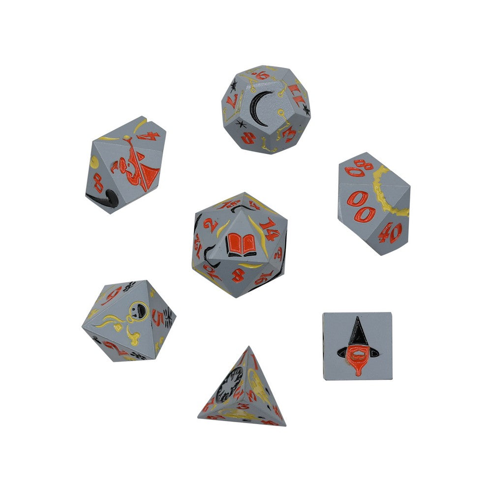 LPG Dice Mage RPG Set Silver/Orange