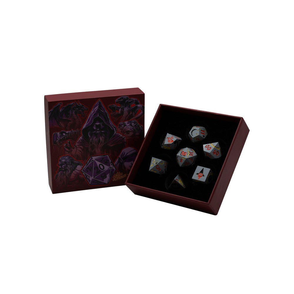 LPG Dice Mage RPG Set Silver/Orange