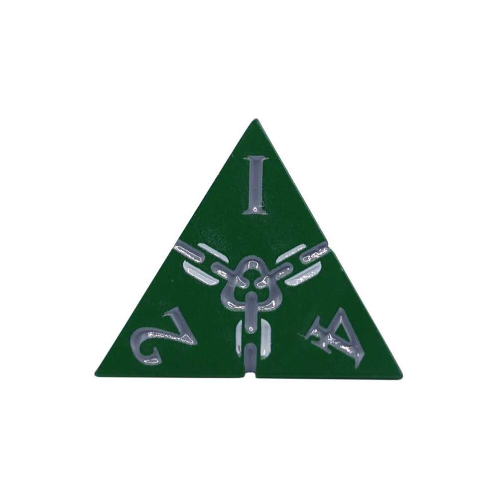 LPG Dice Warrior RPG Set Green/Silver